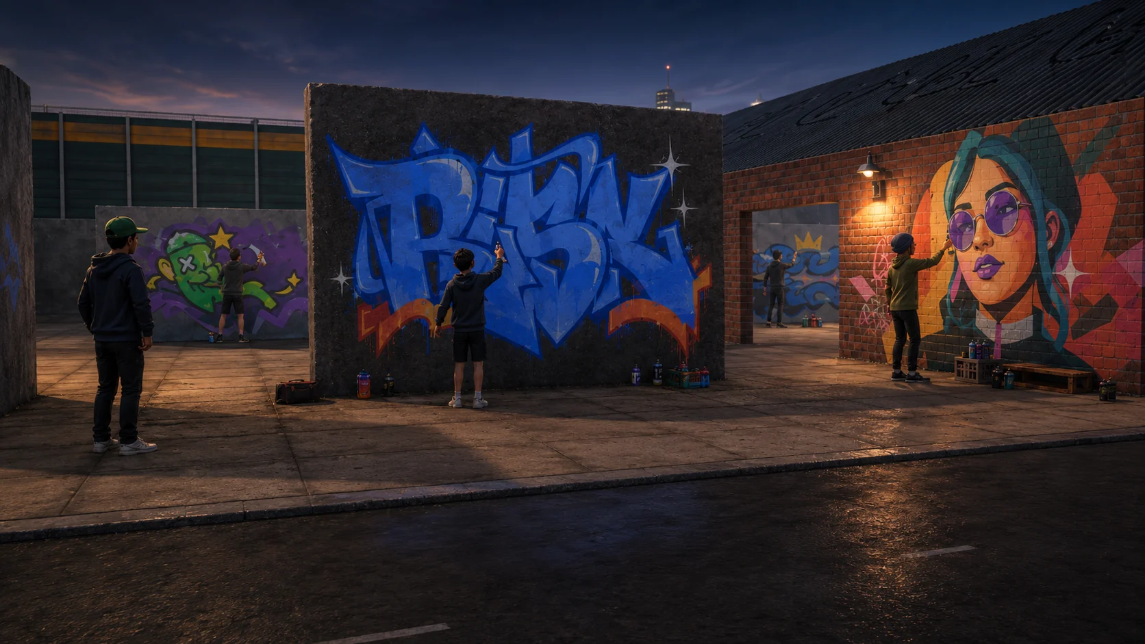 A real-time shared 3D painting scene inside PAINTSESSIONS.COM